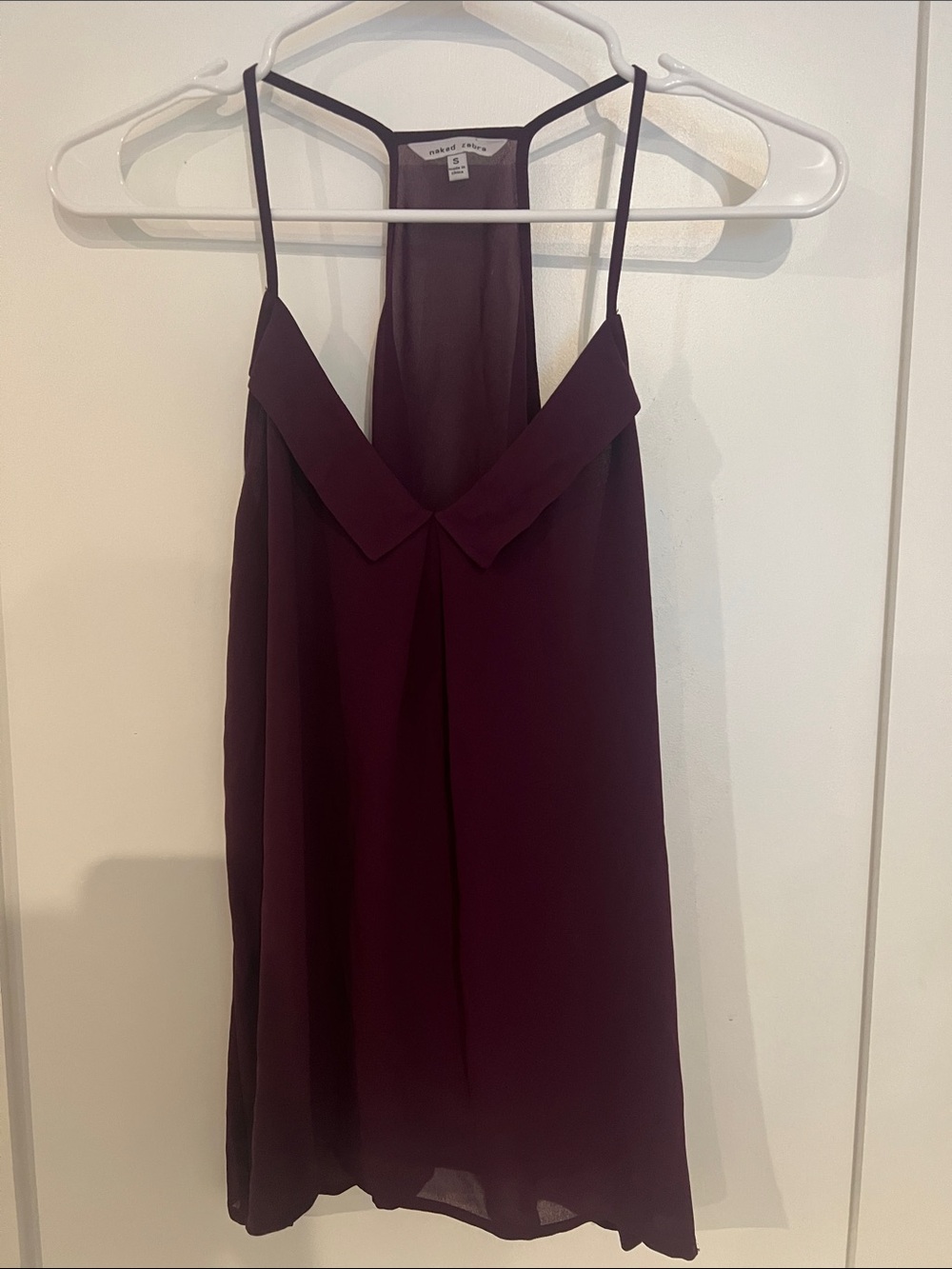 Naked Zebra Deep Wine Sleeveless Camisole Dress